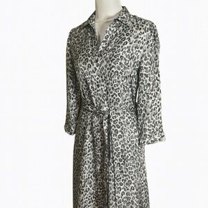 J. McLaughlin Gray Leopard Print Dress- Size XS